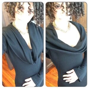 Vintage Reva Mivasagar Black Long Sleeve Dress